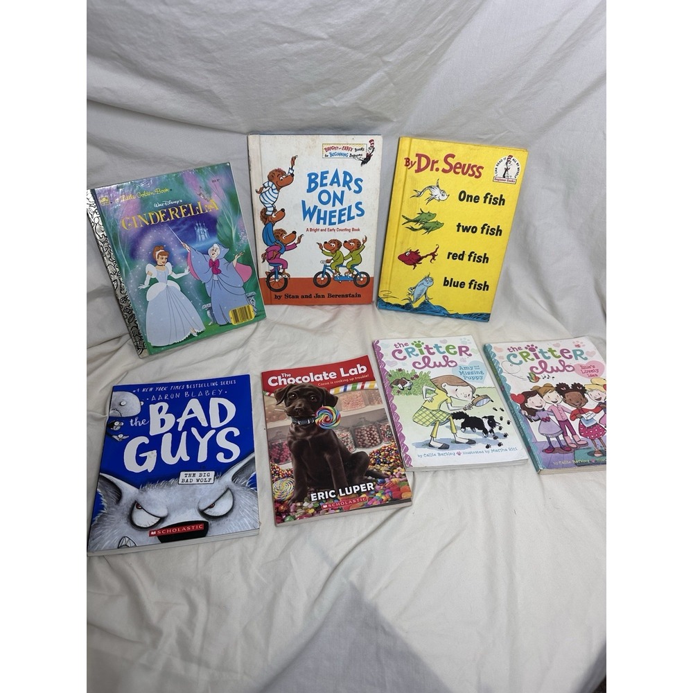 Kids Book Lot 7‎ Disney Dr Seuss Berenstain Bears Critter Club Scholastic